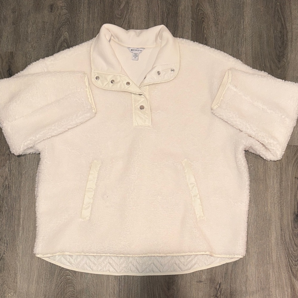 Athleta Cream Teddy Jacket